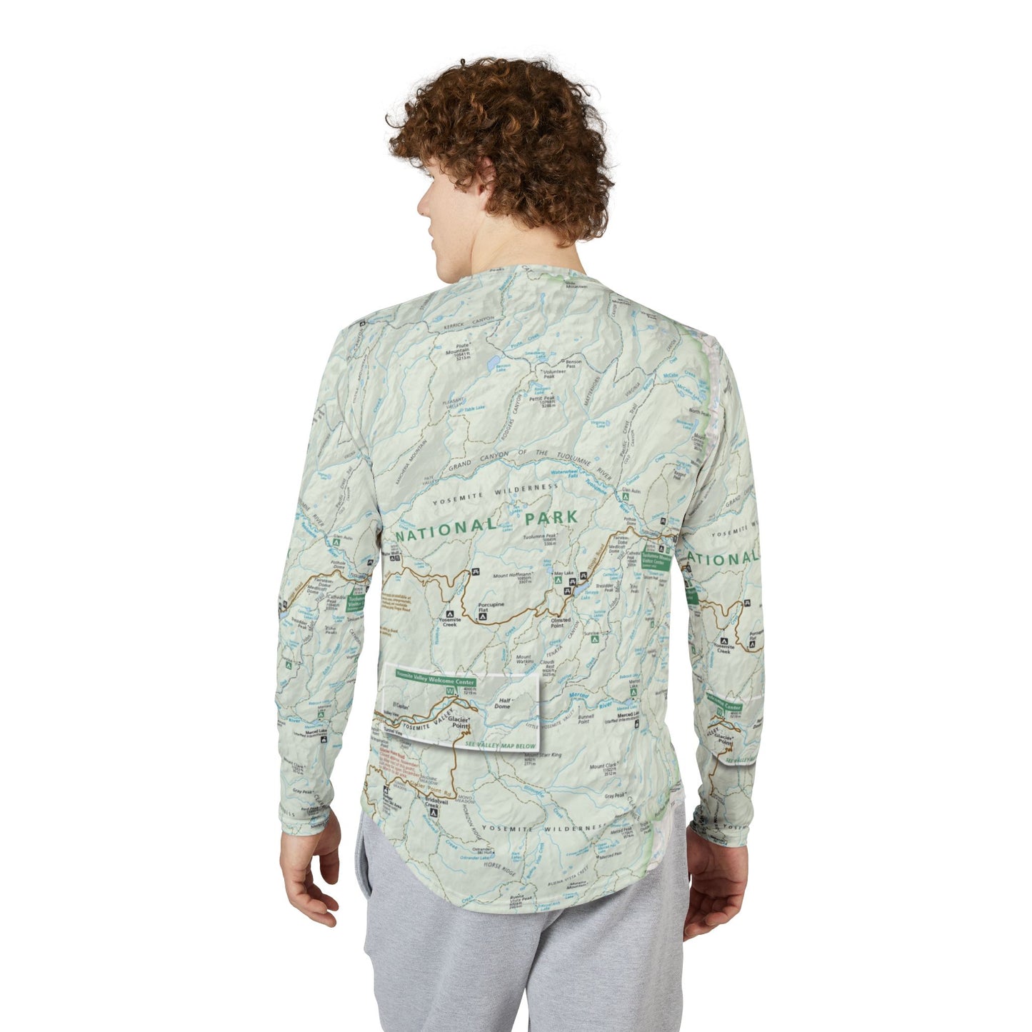 Uv protection long sleeve shirt - Yosemite National Park Map Long Sleeve UV Protection Shirt