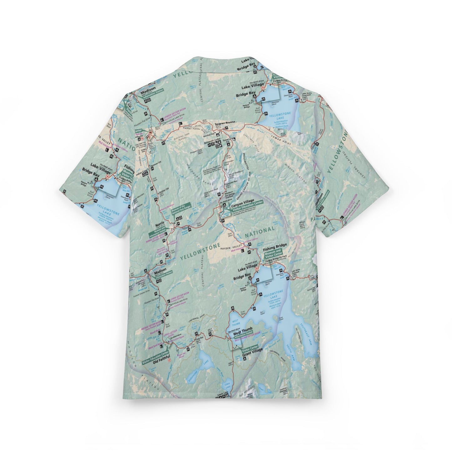 Yellowstone National Park Map Button-Down