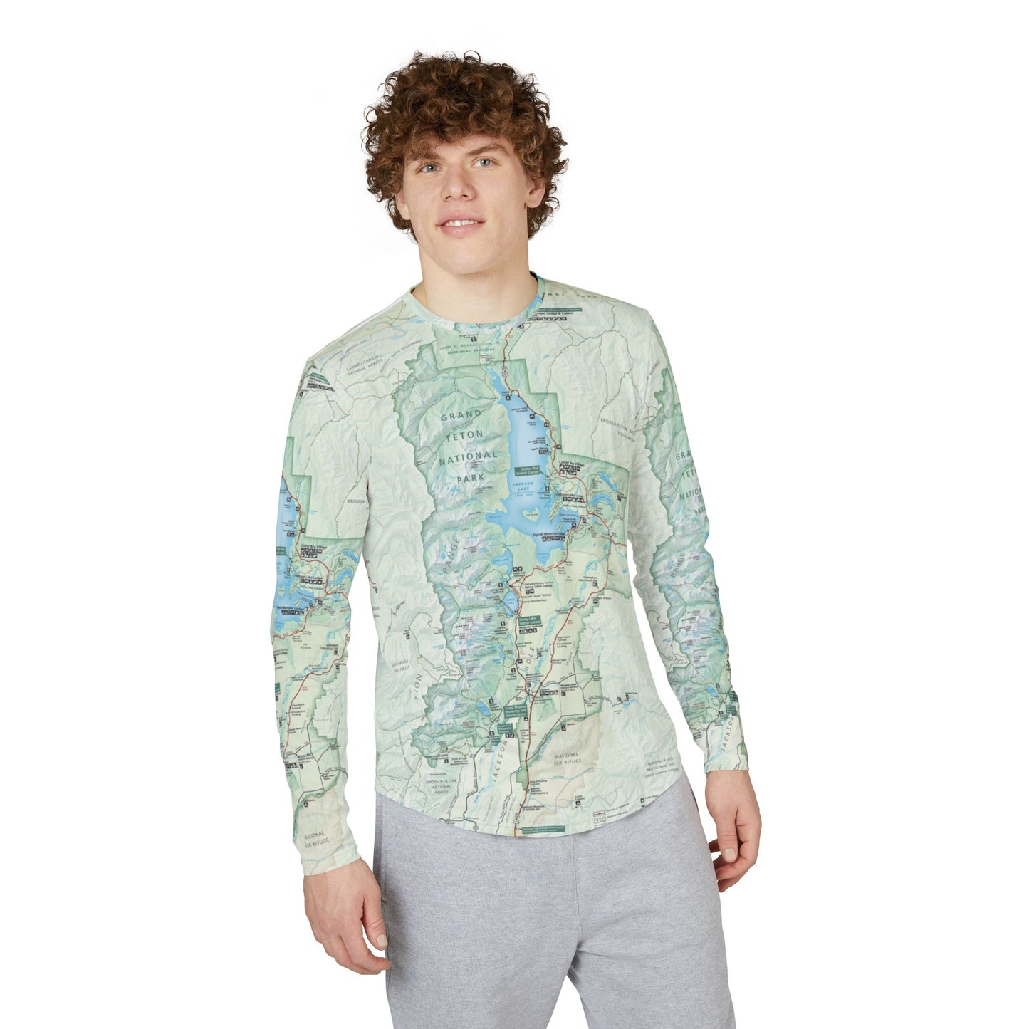 Long Sleeve Shirt - Grand Teton National Park Map Design