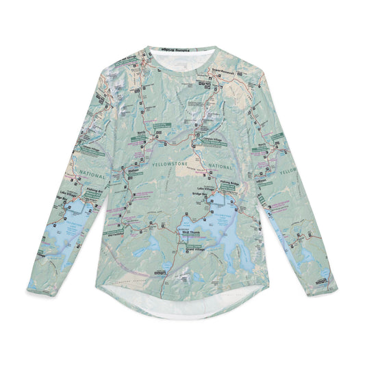 Yellowstone National Park Map Shirt – UV 50+ Protection, Lightweight Outdoor Adventure Wear