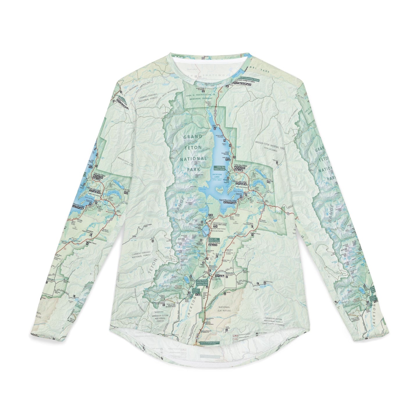Long Sleeve Shirt - Grand Teton National Park Map Design