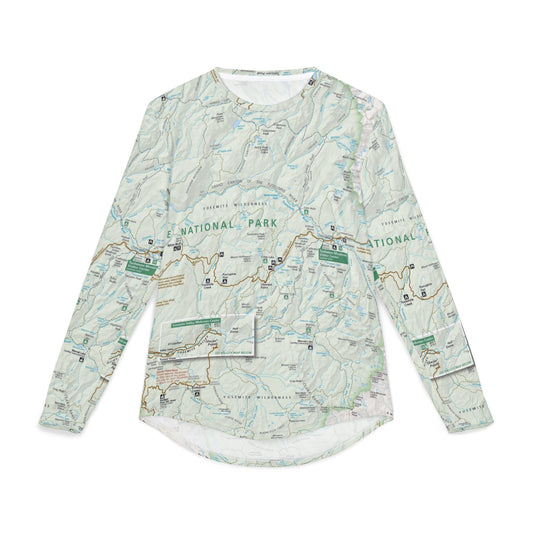 Uv protection long sleeve shirt - Yosemite National Park Map Long Sleeve UV Protection Shirt