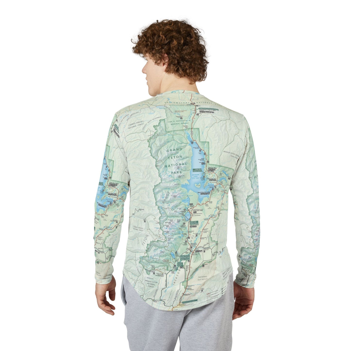 Long Sleeve Shirt - Grand Teton National Park Map Design
