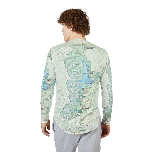 Long Sleeve Shirt - Grand Teton National Park Map Design